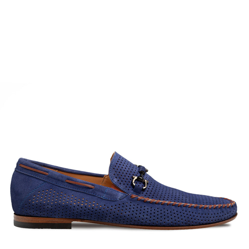 Tarraco Perf Suede Moccasin-Blue  | Mezlan