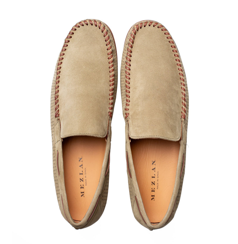 Tossa Nubuck Moccasin-Khaki | Mezlan