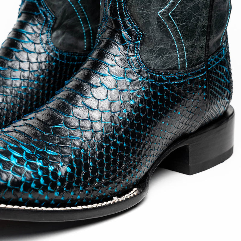 Blue Python Idyllwild Boots Missouri Black / Blue – Large Feet