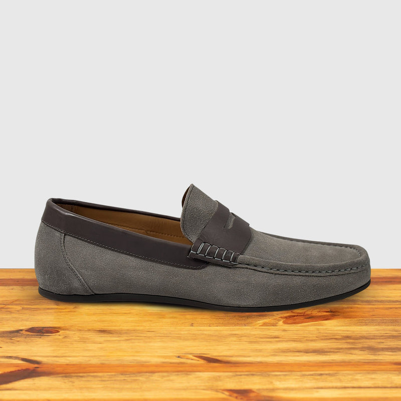 Calzoleria Toscana Zula Velour Suede/Leather Penny Loafer | Toscana