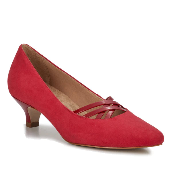 Beverly Pump: Red Suede/Red Patent Leather I Walking Cradle