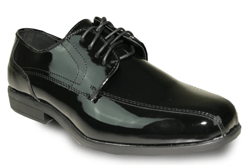 Bravo Jean Yves JY02 Fashion Double Runner Tuxedo Style Men's Dress Shoe in Black Patent