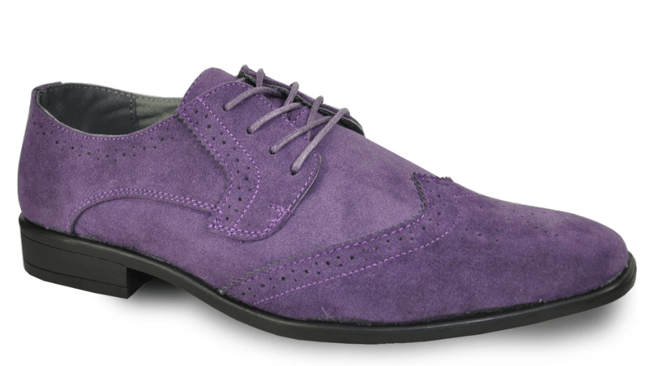 Bravo King-3 Men's Wingtip Dress Oxford Shoe in purple