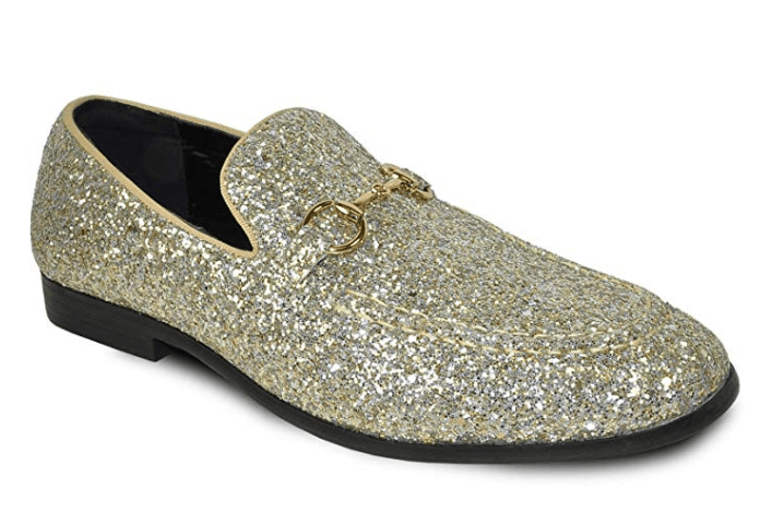 Bravo Men's Modern Dress Bit Loafer in Gold