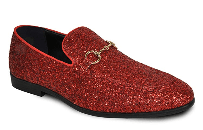 Spikes Red Loafers For Prom Loafers Red And Gold Shoes Mens Red