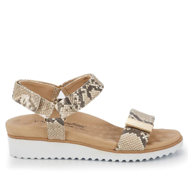 Hustle Sandal: Beige & Brown Snake Print I Walking Cradle