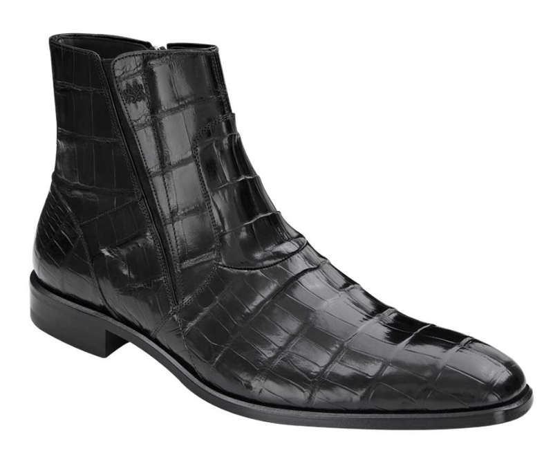 Mezlan Belucci Black Aligator Men's Dress Ankle Boot