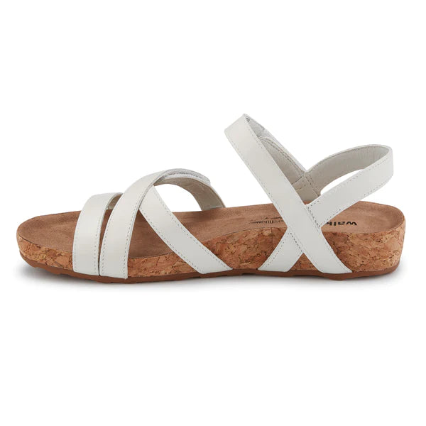 Pool Sandal: White Leather I Walking Cradle