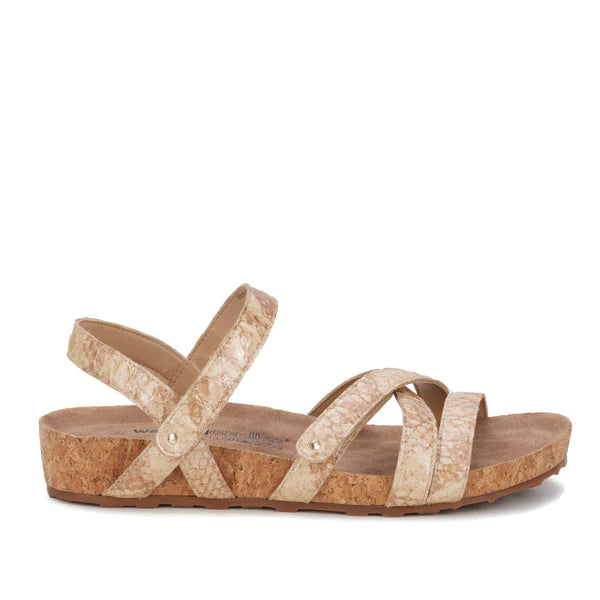 Pool Sandal: Vanilla Petra Croco Patent Leather I Walking Cradle