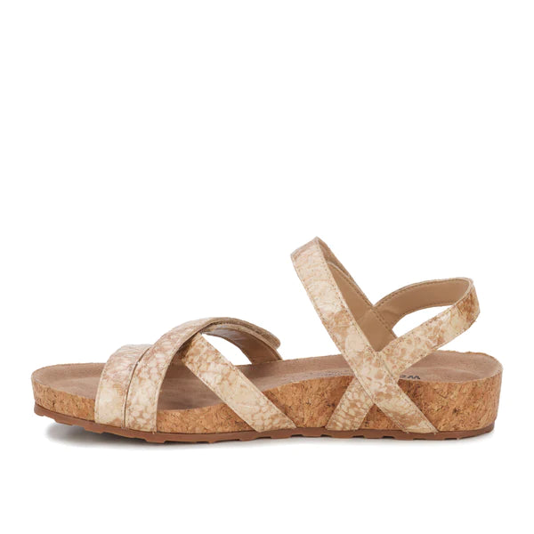 Pool Sandal: Vanilla Petra Croco Patent Leather I Walking Cradle