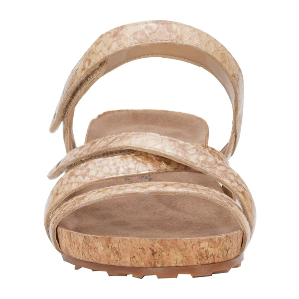 Pool Sandal: Vanilla Petra Croco Patent Leather I Walking Cradle