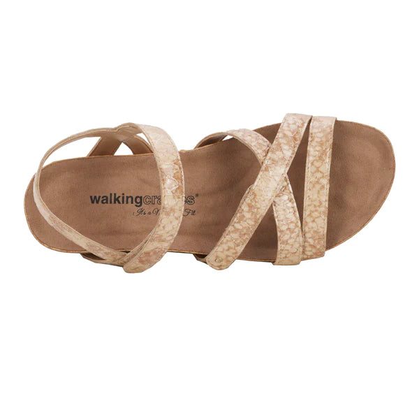 Pool Sandal: Vanilla Petra Croco Patent Leather I Walking Cradle