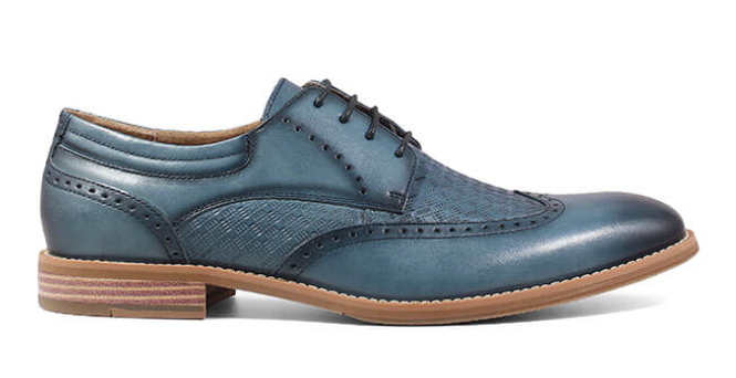 Stacy Adams Fallon Blue Leather Wingtip Oxford Shoe