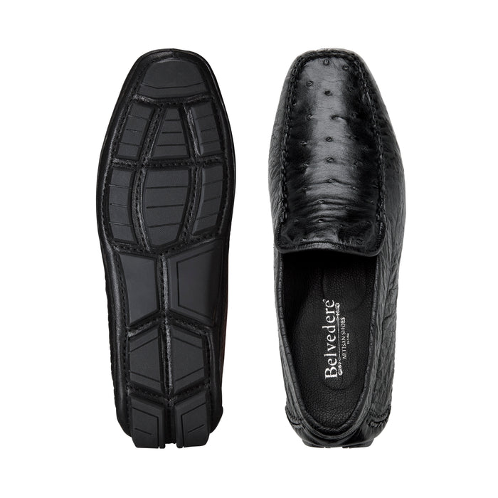 LUIS Genuine Ostrich Quill Slip On Driver Style #: 33622 I Belvedere