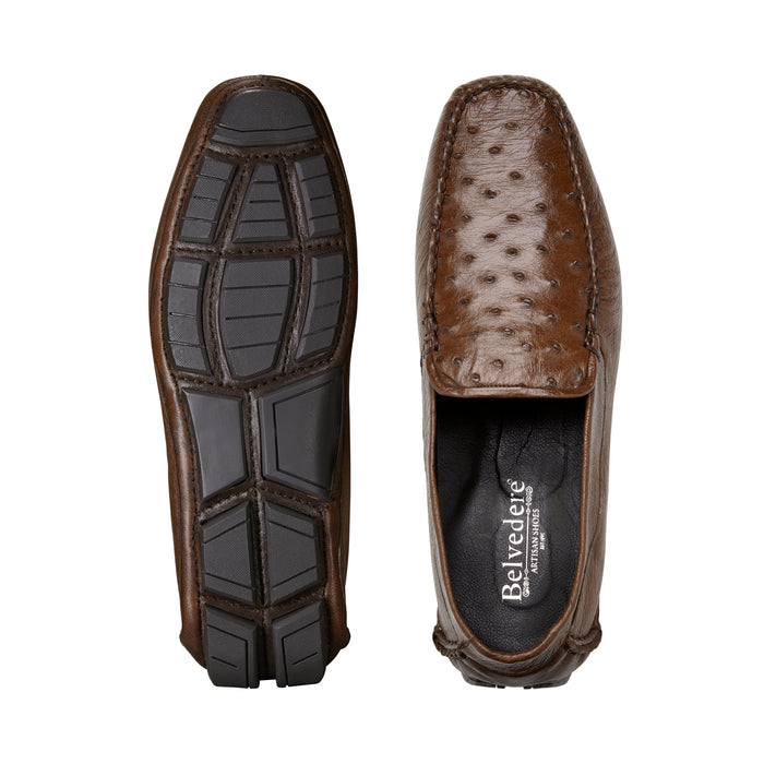 LUIS Genuine Ostrich Quill Slip On Driver Style #: 33622 I Belvedere